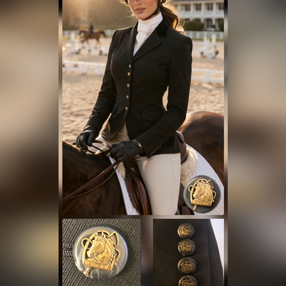 Lauren Ralph Lauren Jackets & Blazers - Vintage Ralph Lauren Equestrian Blazer Jacket with Horse Buttons Size 10 Wool